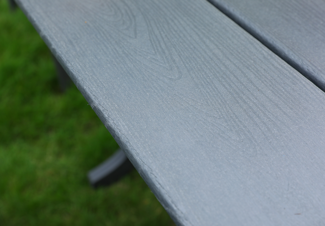 Set Makan Persegi Moden Slate Grey dengan Sandaran Menegak