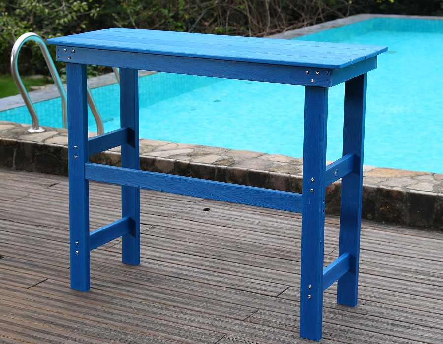 Set Makan Bar High-Top HDPE Biru Pantai
