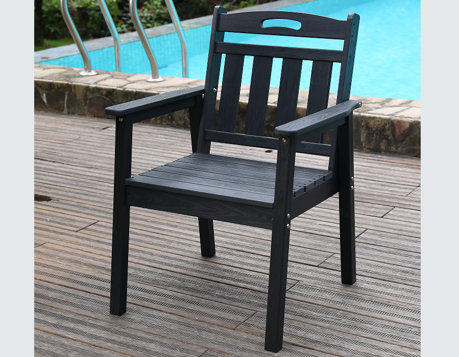 Kerusi Makan Patio HDPE Aliran Menegak Onyx