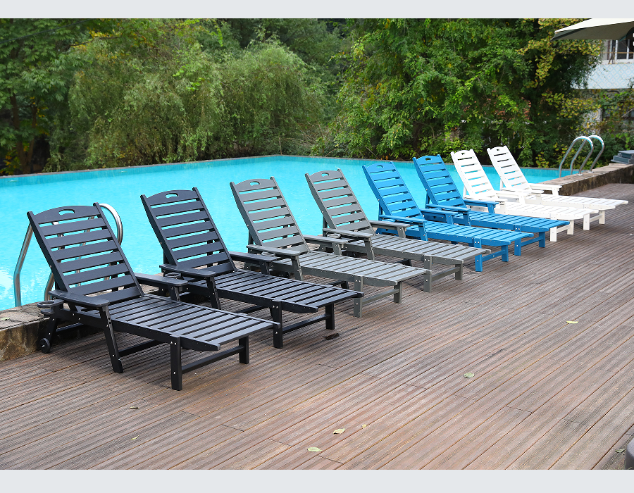 Kerusi Lounge Adirondack Tepi Kolam Biru HDPE Sedia Selam
