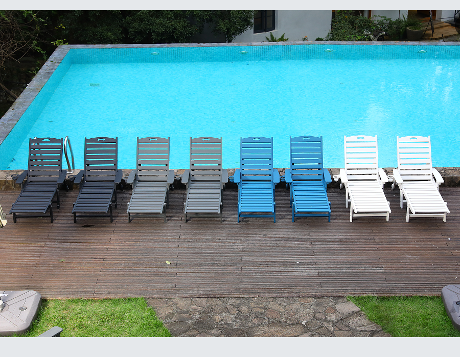 Kerusi Lounge Adirondack Tepi Kolam Biru HDPE Sedia Selam