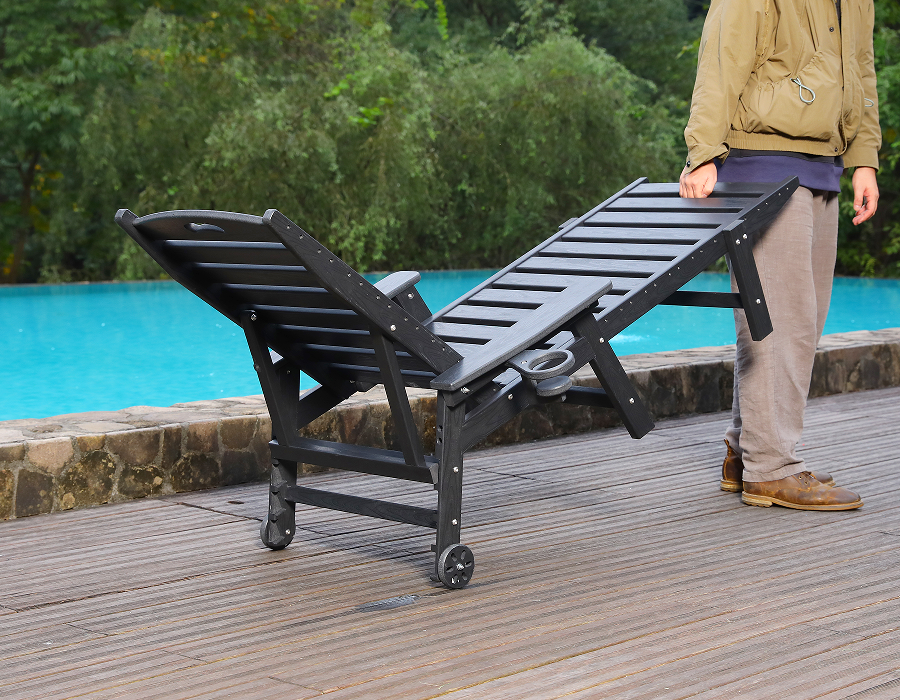 Kerusi Lounge Adirondack Tepi Kolam Biru HDPE Sedia Selam