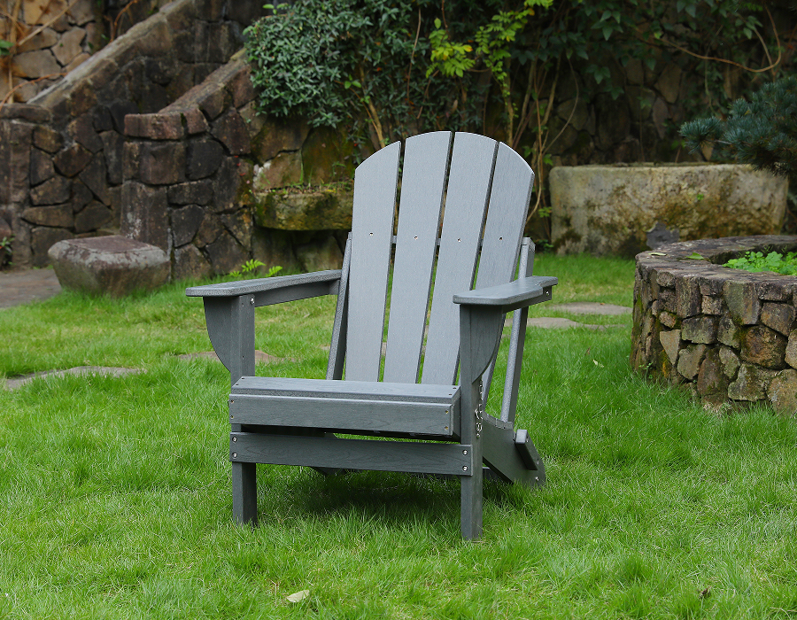 Kerusi Katak Adirondack HDPE Kelabu Kelabu - Semua Cuaca