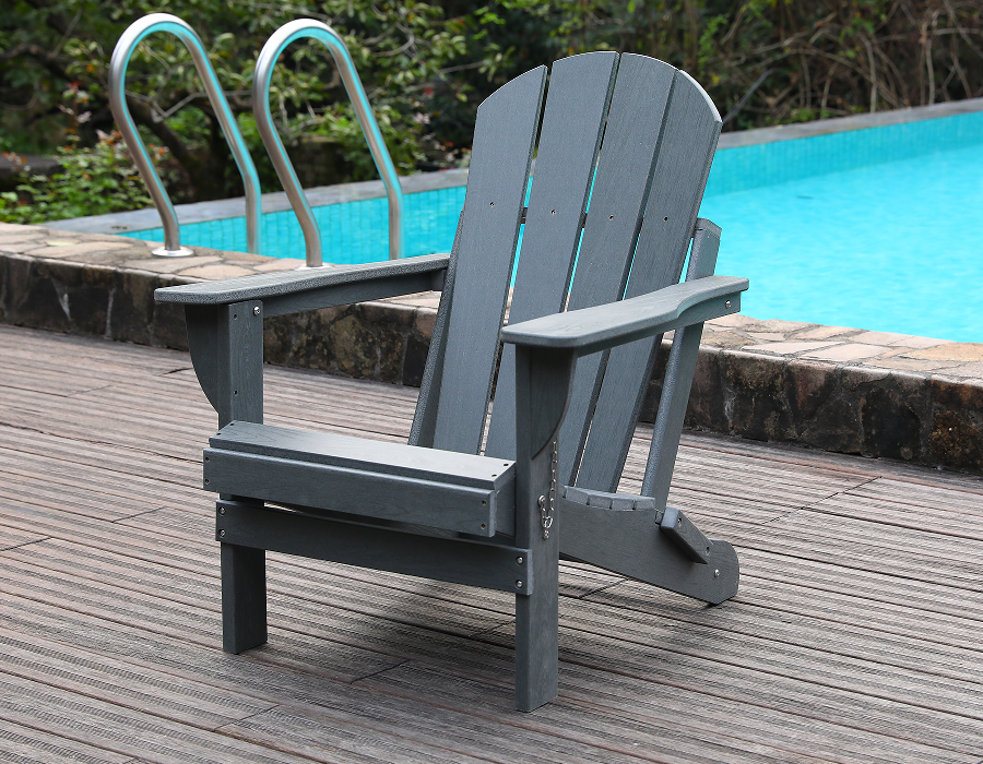 Kerusi Katak Adirondack HDPE Kelabu Kelabu - Semua Cuaca