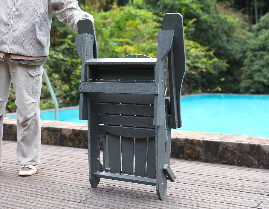 Kerusi Katak Adirondack HDPE Kelabu Kelabu - Semua Cuaca