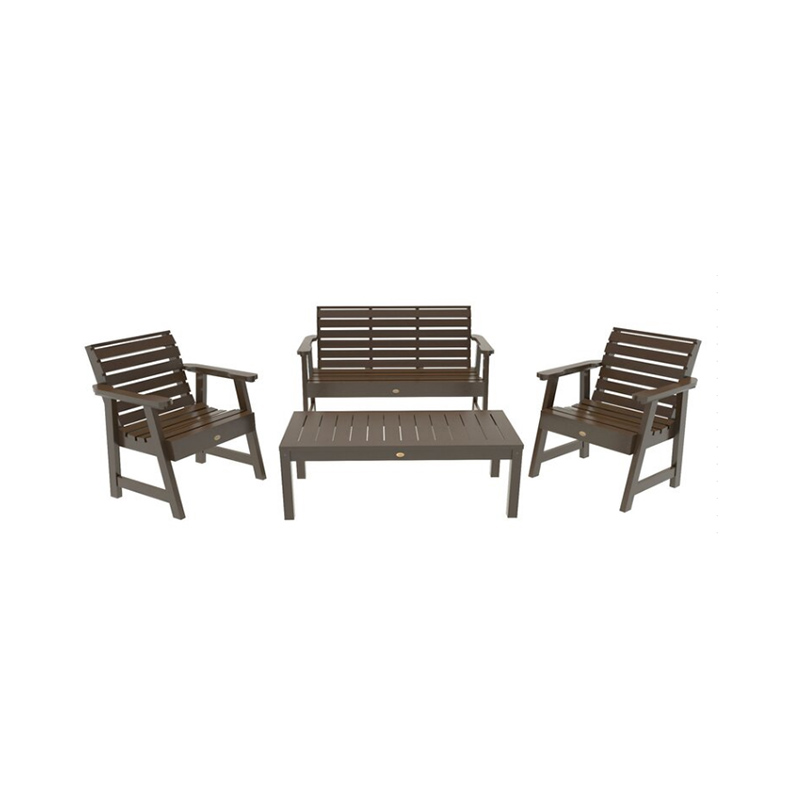 Set Sofa Patio Luaran – 4 Keping (Loveseat, Kerusi Berlengan, Meja Kopi)