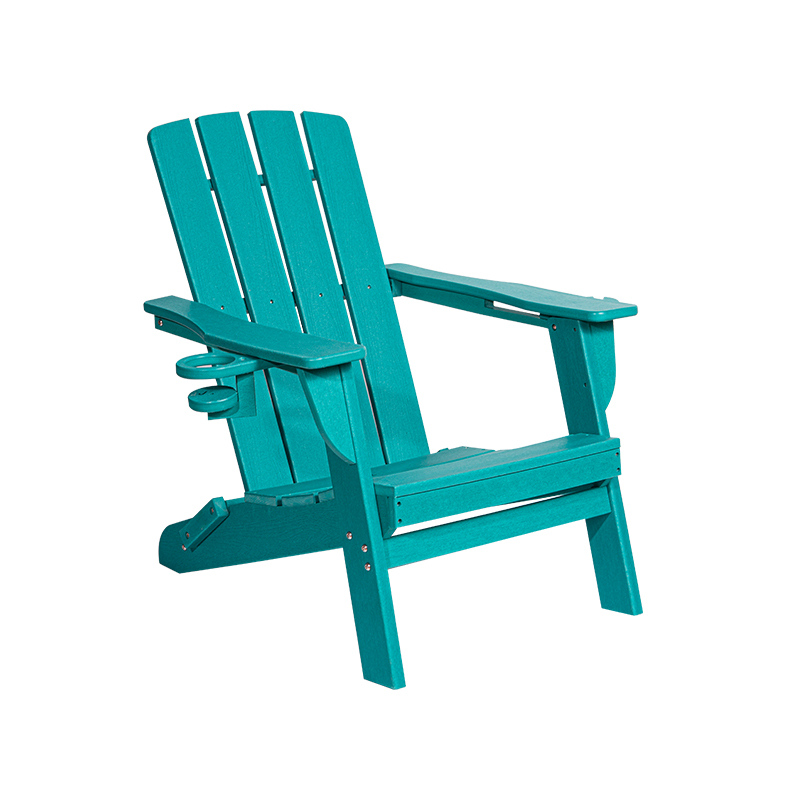 Kerusi Adirondack HDPE Kecil Tasik Biru dengan Perkakasan Keluli Tahan Karat