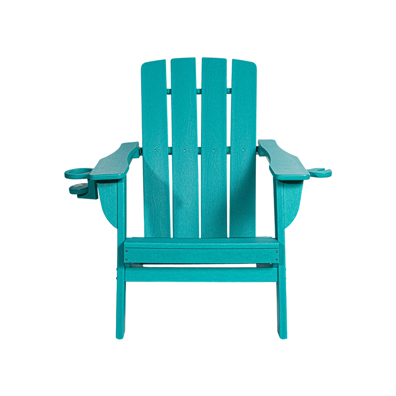 Kerusi Adirondack HDPE Kecil Tasik Biru dengan Perkakasan Keluli Tahan Karat