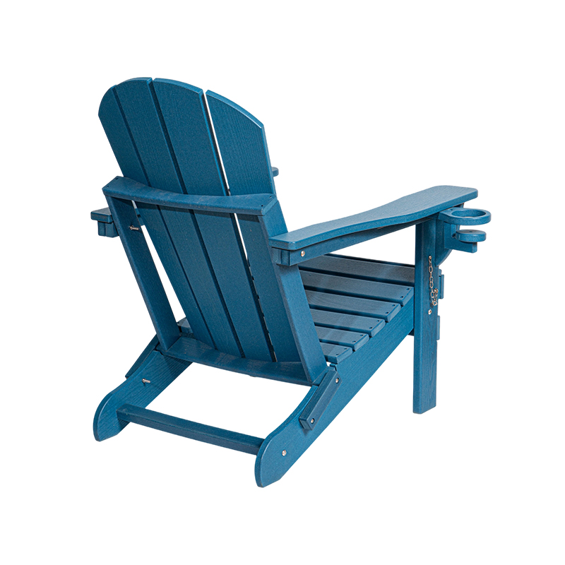 Kerusi Adirondack HDPE Biru Laut dengan Perkakasan Keluli Tahan Karat